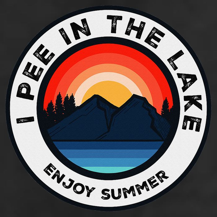 I Pee In The Lake Funny Summer Vacation Family Golf Towel