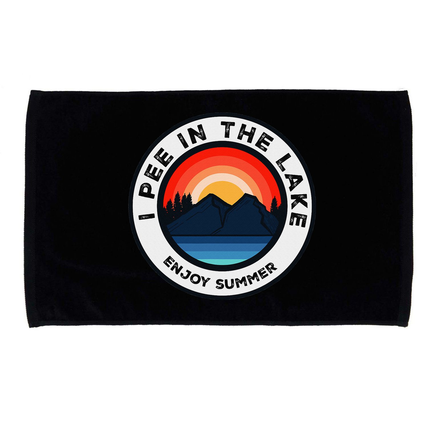 I Pee In The Lake Funny Summer Vacation Family Microfiber Hand Towel