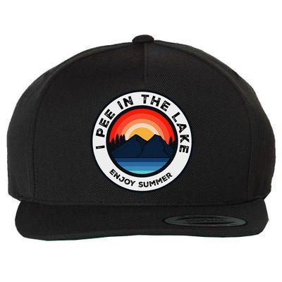 I Pee In The Lake Funny Summer Vacation Family Wool Snapback Cap
