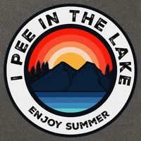 I Pee In The Lake Funny Summer Vacation Family Cotton Canvas Backpack