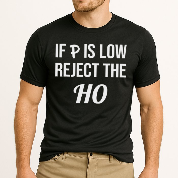 If P Is Low Reject The Ho Data Science Statistician Funny Cooling Performance Crew T-Shirt