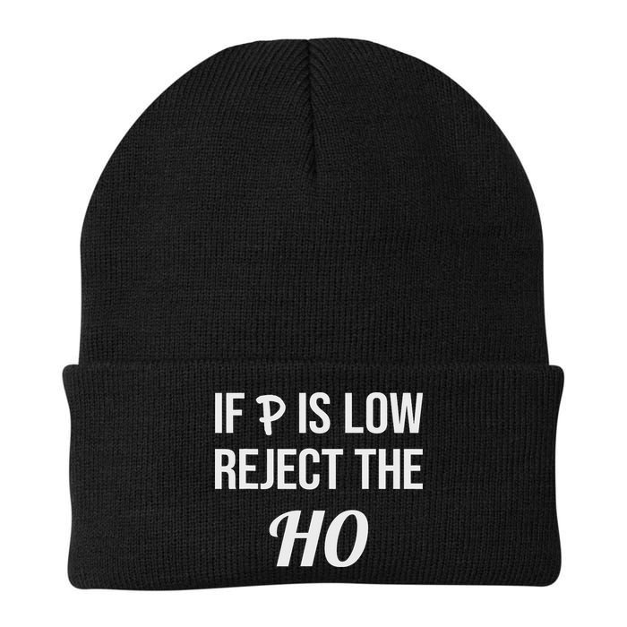 If P Is Low Reject The Ho Data Science Statistician Funny Knit Cap Winter Beanie
