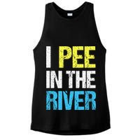 I Pee In The River Funny Summer Ladies PosiCharge Tri-Blend Wicking Tank