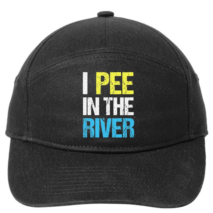 I Pee In The River Funny Summer 7-Panel Snapback Hat