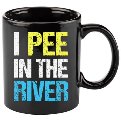 I Pee In The River Funny Summer 11oz C Handle Ceramic Mug