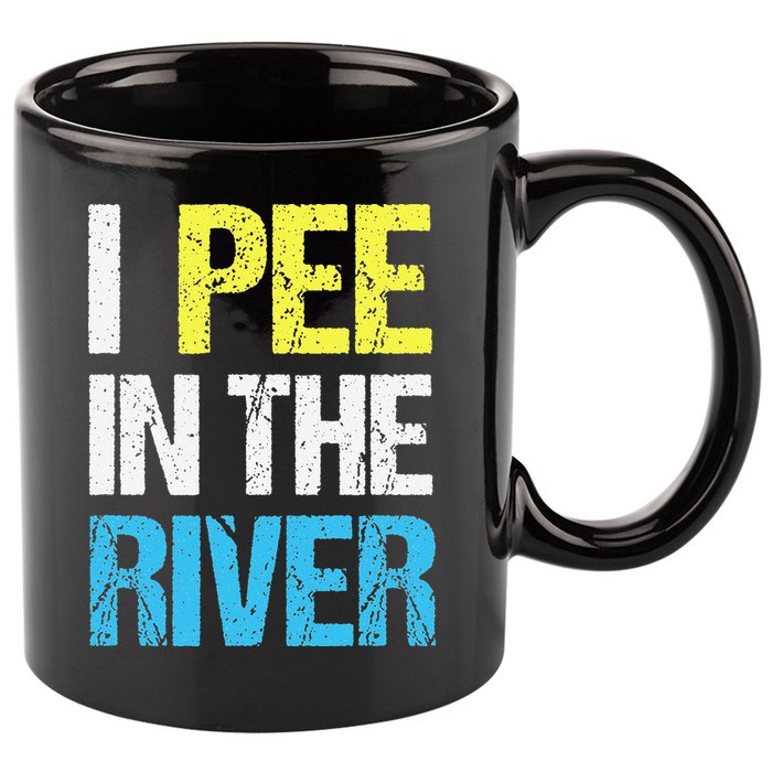 I Pee In The River Funny Summer 11oz C Handle Ceramic Mug