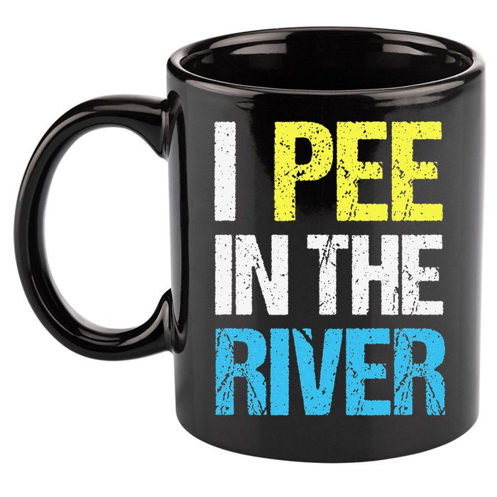 I Pee In The River Funny Summer 11oz C Handle Ceramic Mug