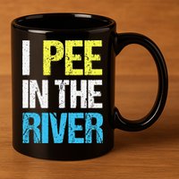 I Pee In The River Funny Summer 11oz C Handle Ceramic Mug