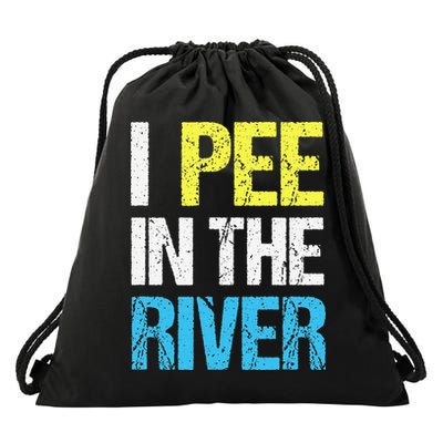 I Pee In The River Funny Summer Drawstring Bag