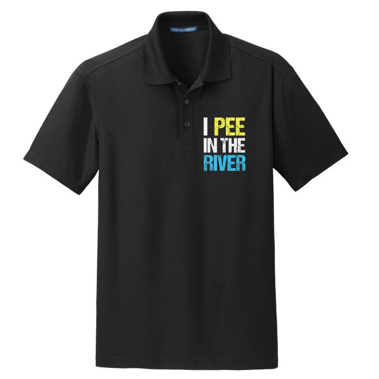 I Pee In The River Funny Summer Dry Zone Grid Polo