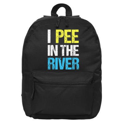 I Pee In The River Funny Summer 16 in Basic Backpack