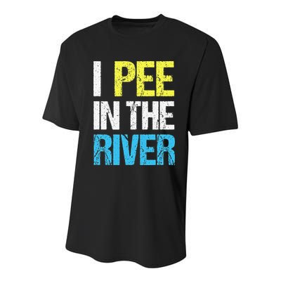 I Pee In The River Funny Summer Youth Performance Sprint T-Shirt