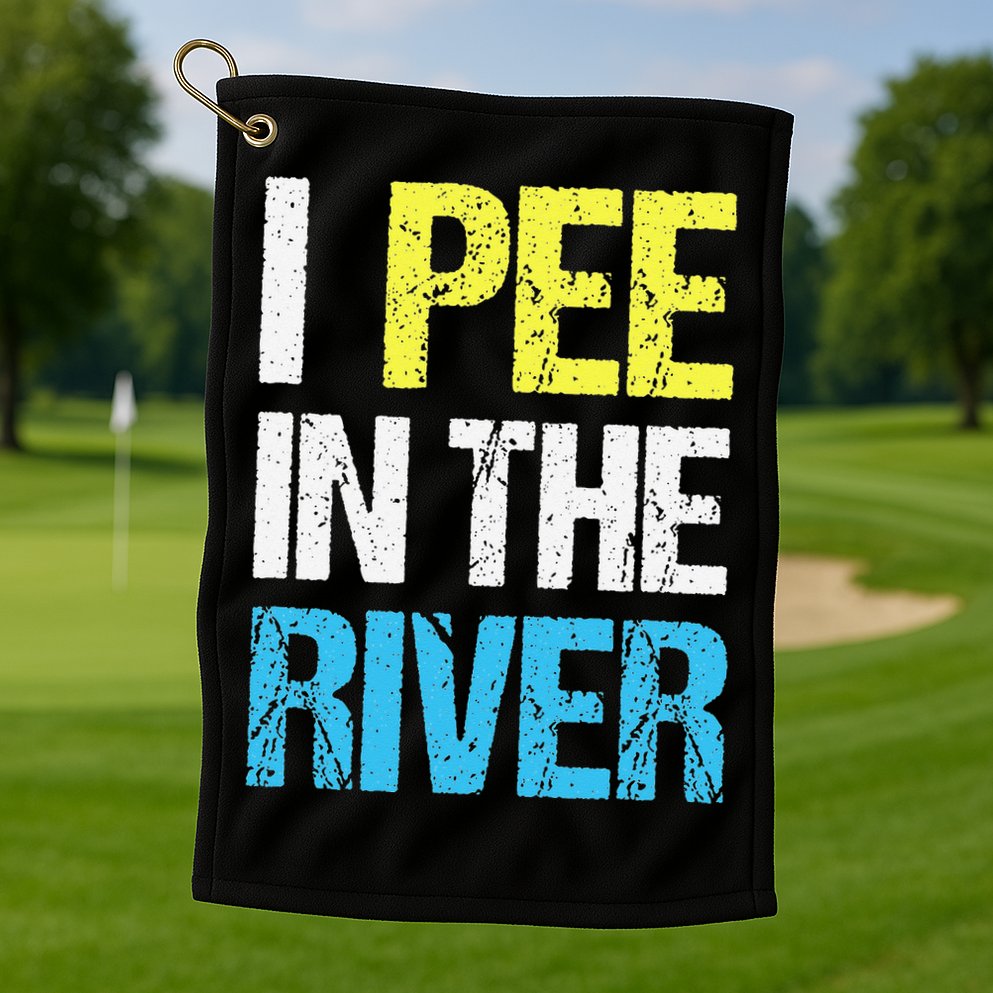 I Pee In The River Funny Summer Golf Towel