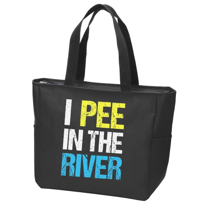 I Pee In The River Funny Summer Zip Tote Bag