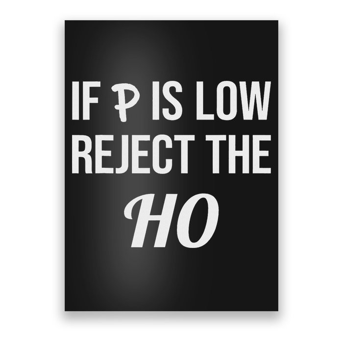 If P Is Low Reject The Ho Data Science Statistician Funny Poster