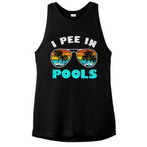 I Pee In Pools Sunglasses Summer Vacation Swimming Ladies PosiCharge Tri-Blend Wicking Tank