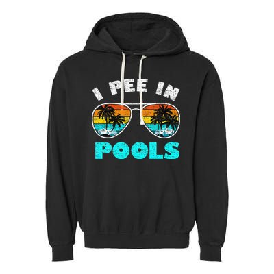 I Pee In Pools Sunglasses Summer Vacation Swimming Garment-Dyed Fleece Hoodie