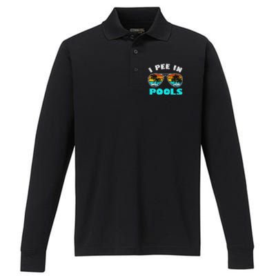 I Pee In Pools Sunglasses Summer Vacation Swimming Performance Long Sleeve Polo