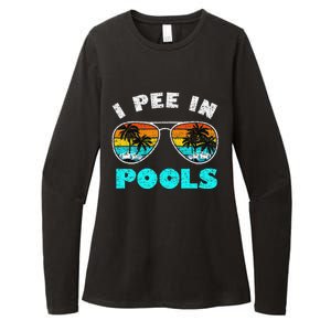 I Pee In Pools Sunglasses Summer Vacation Swimming Womens CVC Long Sleeve Shirt