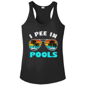 I Pee In Pools Sunglasses Summer Vacation Swimming Ladies PosiCharge Competitor Racerback Tank