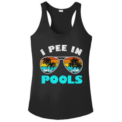 I Pee In Pools Sunglasses Summer Vacation Swimming Ladies PosiCharge Competitor Racerback Tank