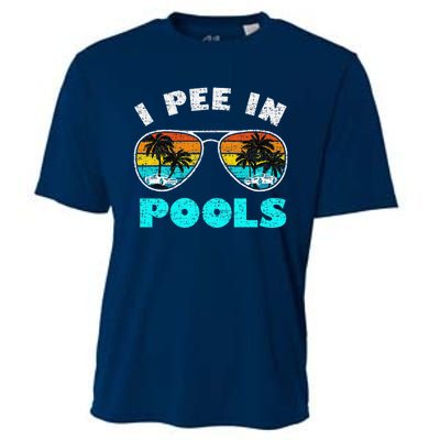 I Pee In Pools Sunglasses Summer Vacation Swimming Cooling Performance Crew T-Shirt