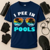 I Pee In Pools Sunglasses Summer Vacation Swimming Cooling Performance Crew T-Shirt