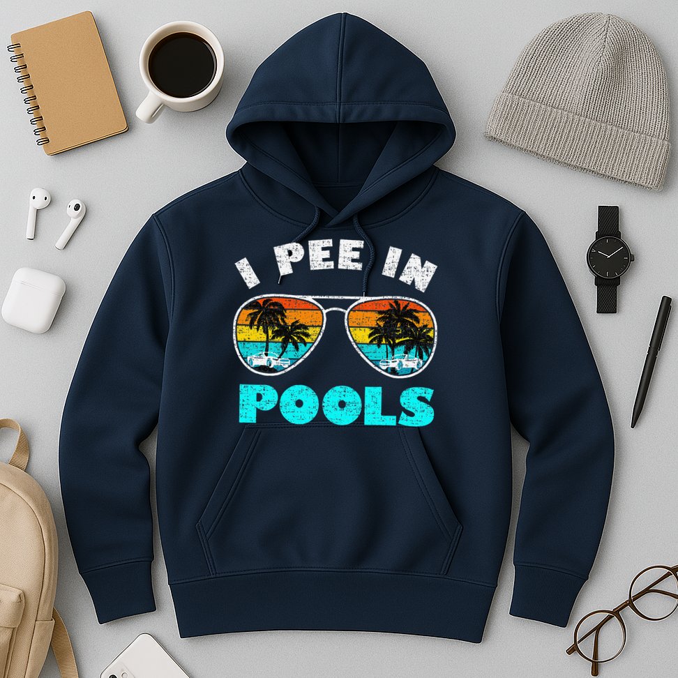 I Pee In Pools Sunglasses Summer Vacation Swimming Hoodie