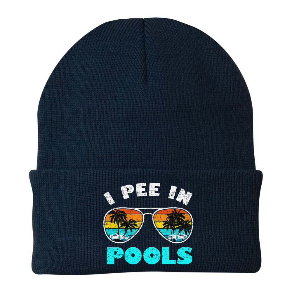 I Pee In Pools Sunglasses Summer Vacation Swimming Beanie