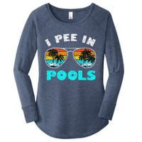 I Pee In Pools Sunglasses Summer Vacation Swimming Women's Perfect Tri Tunic Long Sleeve Shirt