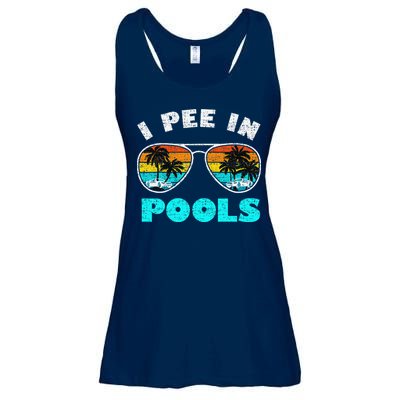 I Pee In Pools Sunglasses Summer Vacation Swimming Ladies Essential Flowy Tank