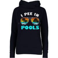 I Pee In Pools Sunglasses Summer Vacation Swimming Womens Funnel Neck Pullover Hood