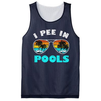 I Pee In Pools Sunglasses Summer Vacation Swimming Mesh Reversible Basketball Jersey Tank