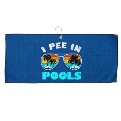 I Pee In Pools Sunglasses Summer Vacation Swimming Large Microfiber Waffle Golf Towel