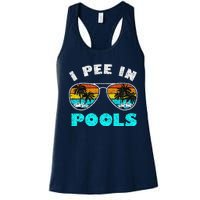 I Pee In Pools Sunglasses Summer Vacation Swimming Women's Racerback Tank