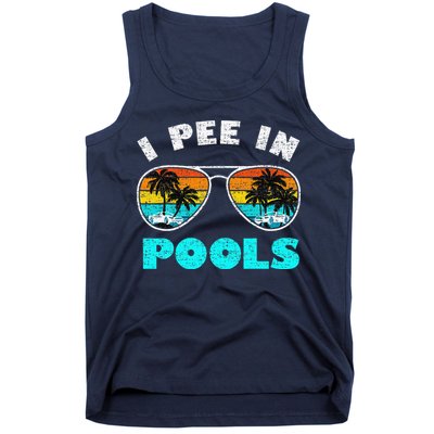 I Pee In Pools Sunglasses Summer Vacation Swimming Tank Top