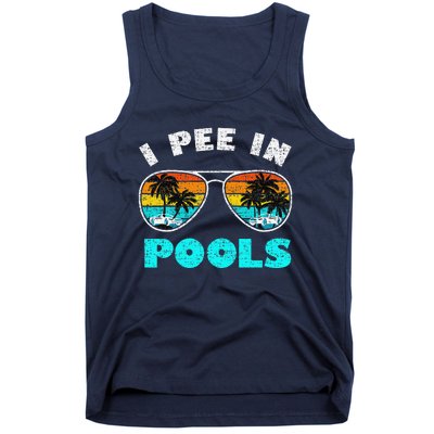 I Pee In Pools Sunglasses Summer Vacation Swimming Tank Top