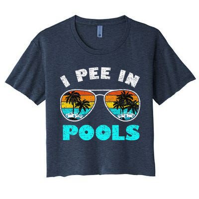 I Pee In Pools Sunglasses Summer Vacation Swimming Crop Top