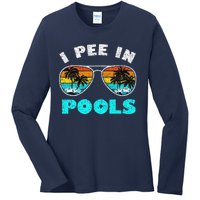 I Pee In Pools Sunglasses Summer Vacation Swimming Ladies Long Sleeve Shirt