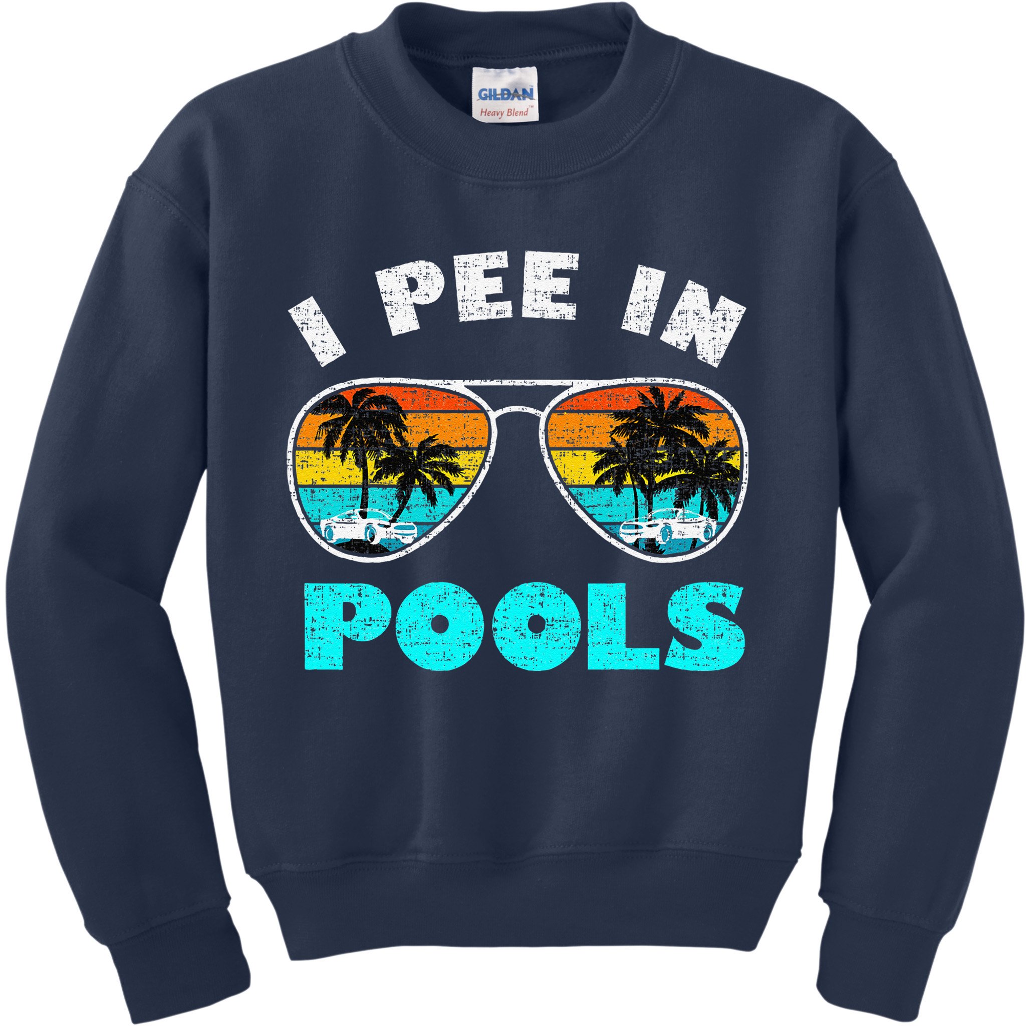 I Pee In Pools Sunglasses Summer Vacation Swimming Kids Sweatshirt