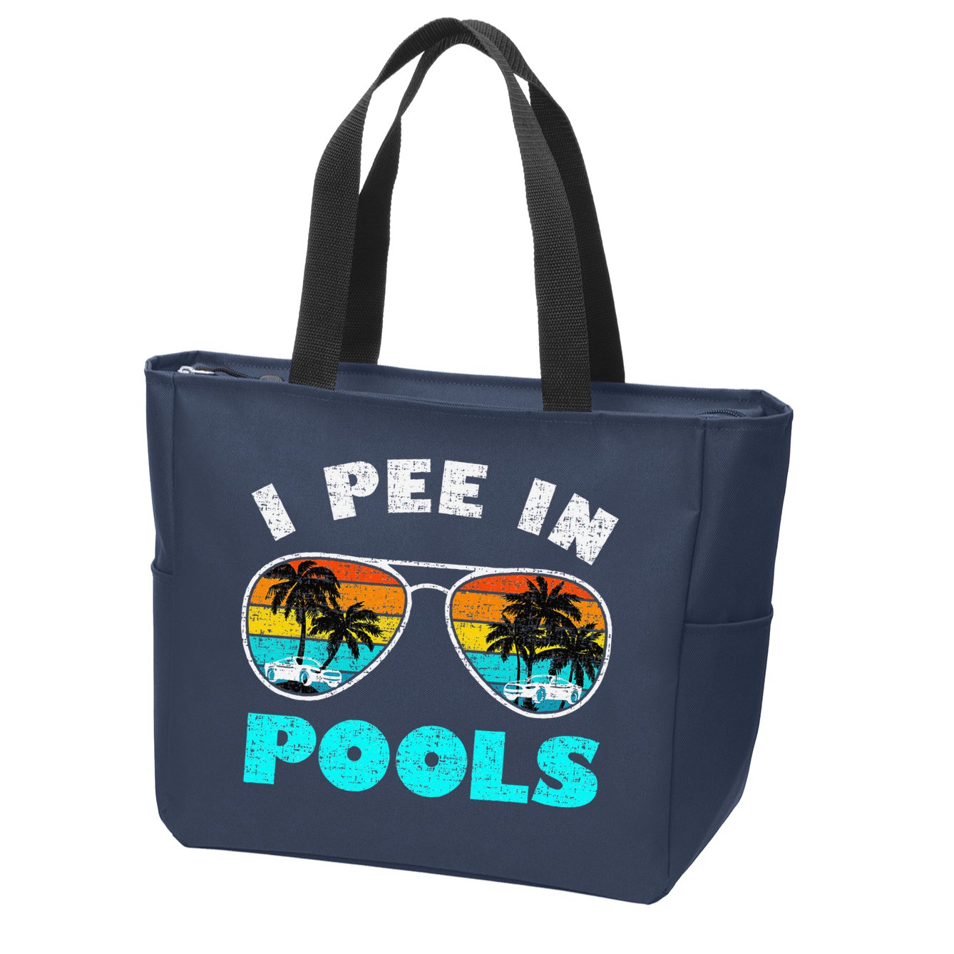 I Pee In Pools Sunglasses Summer Vacation Swimming Zip Tote Bag