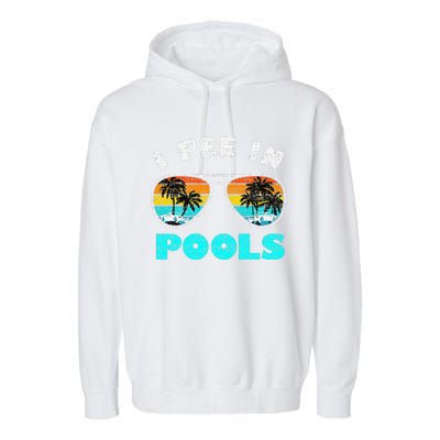 I Pee In Pools Sunglasses Summer Vacation Swimming Garment-Dyed Fleece Hoodie