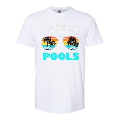 I Pee In Pools Sunglasses Summer Vacation Swimming Softstyle CVC T-Shirt