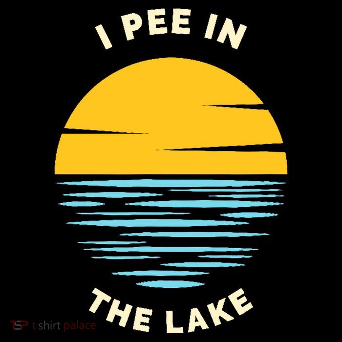 I PEE IN THE LAKE Funny Summer Vacation Boating Swimming Stripe Pom Pom Beanie