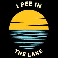 I PEE IN THE LAKE Funny Summer Vacation Boating Swimming Flexfit Unipanel Trucker Cap