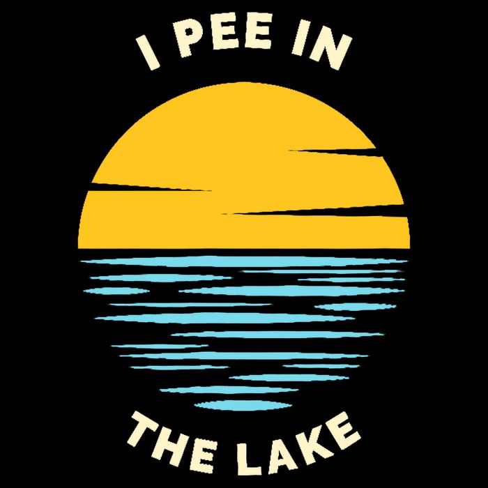 I PEE IN THE LAKE Funny Summer Vacation Boating Swimming Flexfit Unipanel Trucker Cap