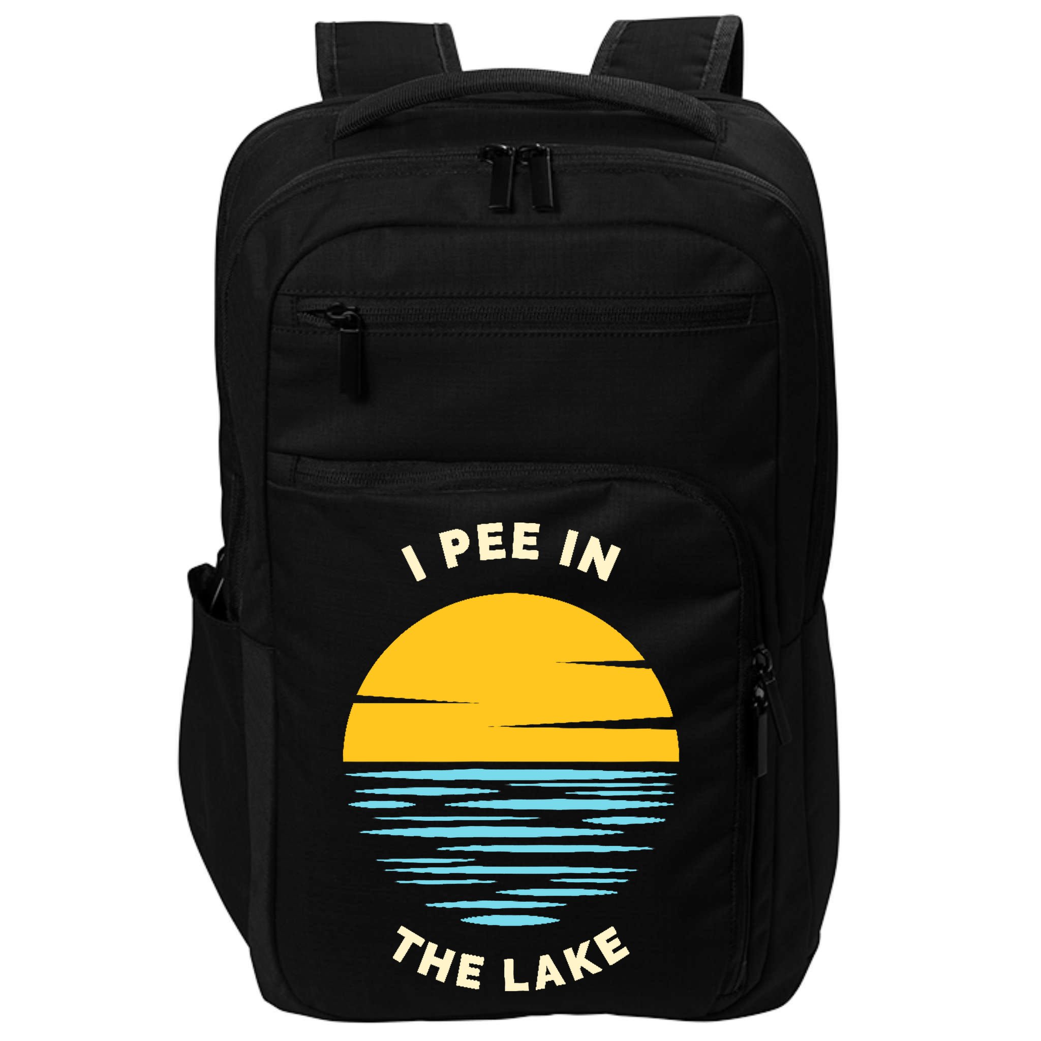 I PEE IN THE LAKE Funny Summer Vacation Boating Swimming Impact Tech Backpack