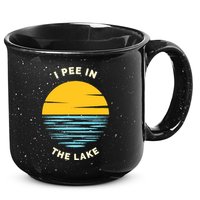 I PEE IN THE LAKE Funny Summer Vacation Boating Swimming 15oz Campfire Ceramic Mug