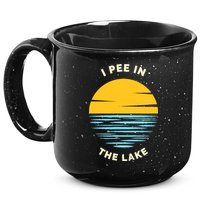 I PEE IN THE LAKE Funny Summer Vacation Boating Swimming 15oz Campfire Ceramic Mug