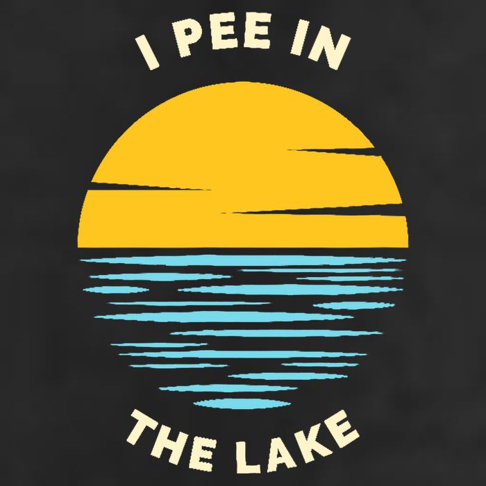 I PEE IN THE LAKE Funny Summer Vacation Boating Swimming 15oz Campfire Ceramic Mug